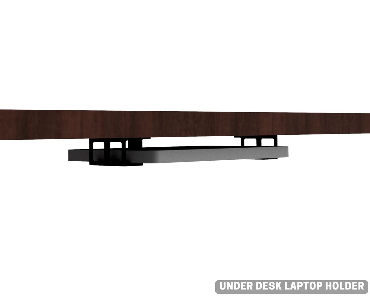 Adjustable 3D Printed Underdesk Laptop Holder - Black/White - Image 4