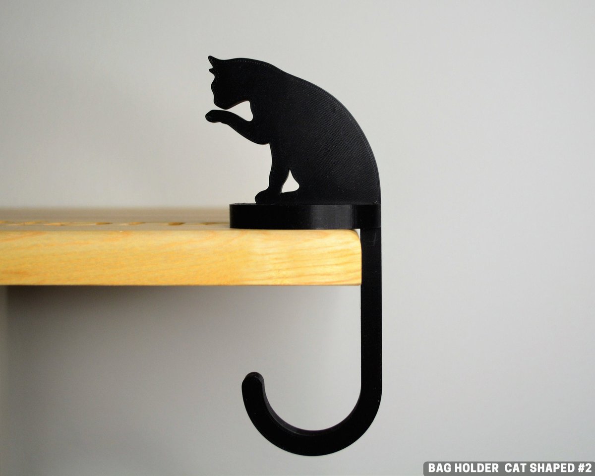 Cat-Shaped Purse Hook | Bag Hanger | Desk Organizer - Image 1