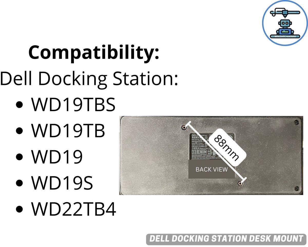 Desk Mount for Dell WD19TBS, WD19TB, WD19, WD19S, WD22TB4 - Docking Station Dell Desk Mounting Bracket - Image 5