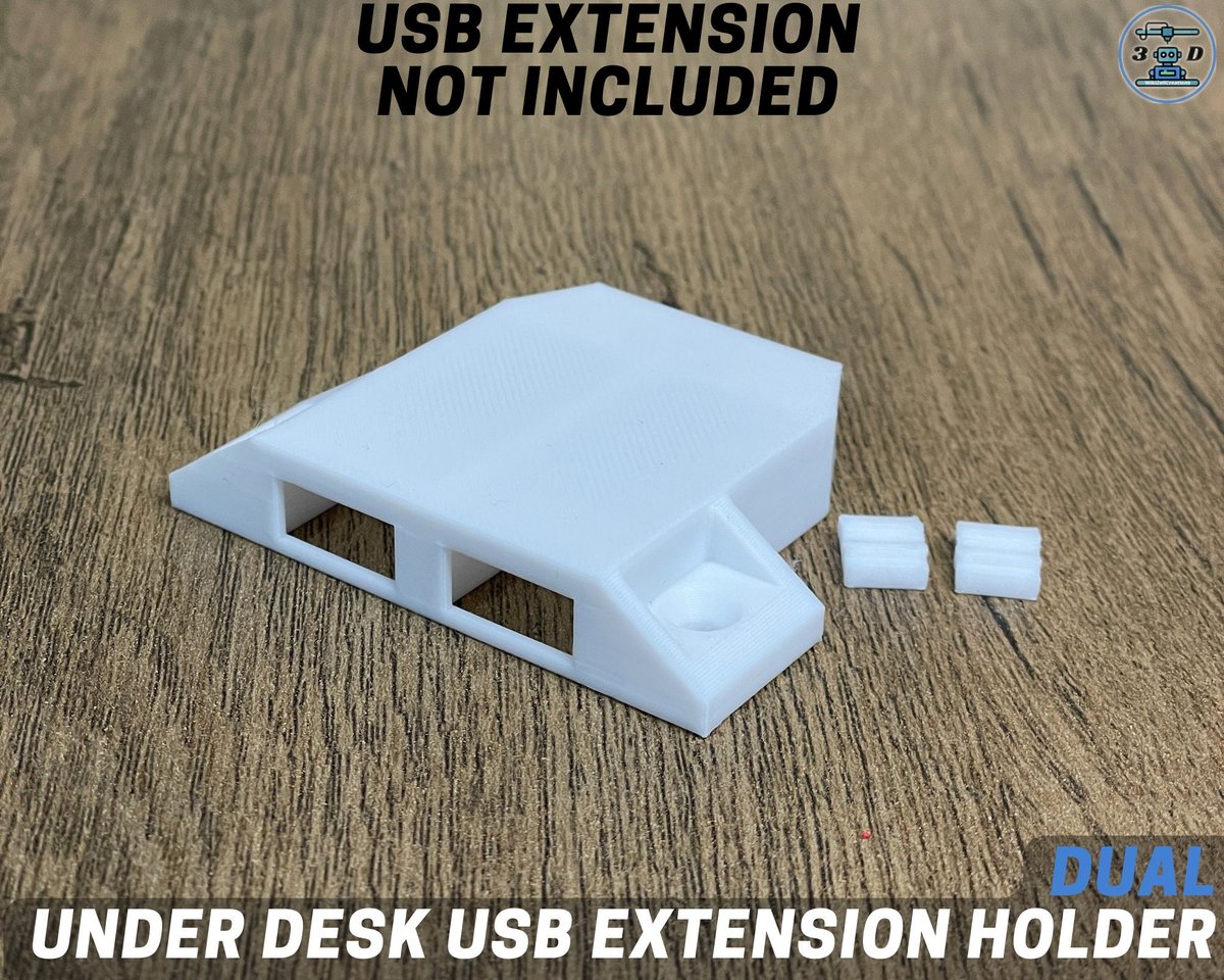 Dual Under Desk USB extension Holder | USB desk organizer | UGREEN usb extension cable holder - Image 2