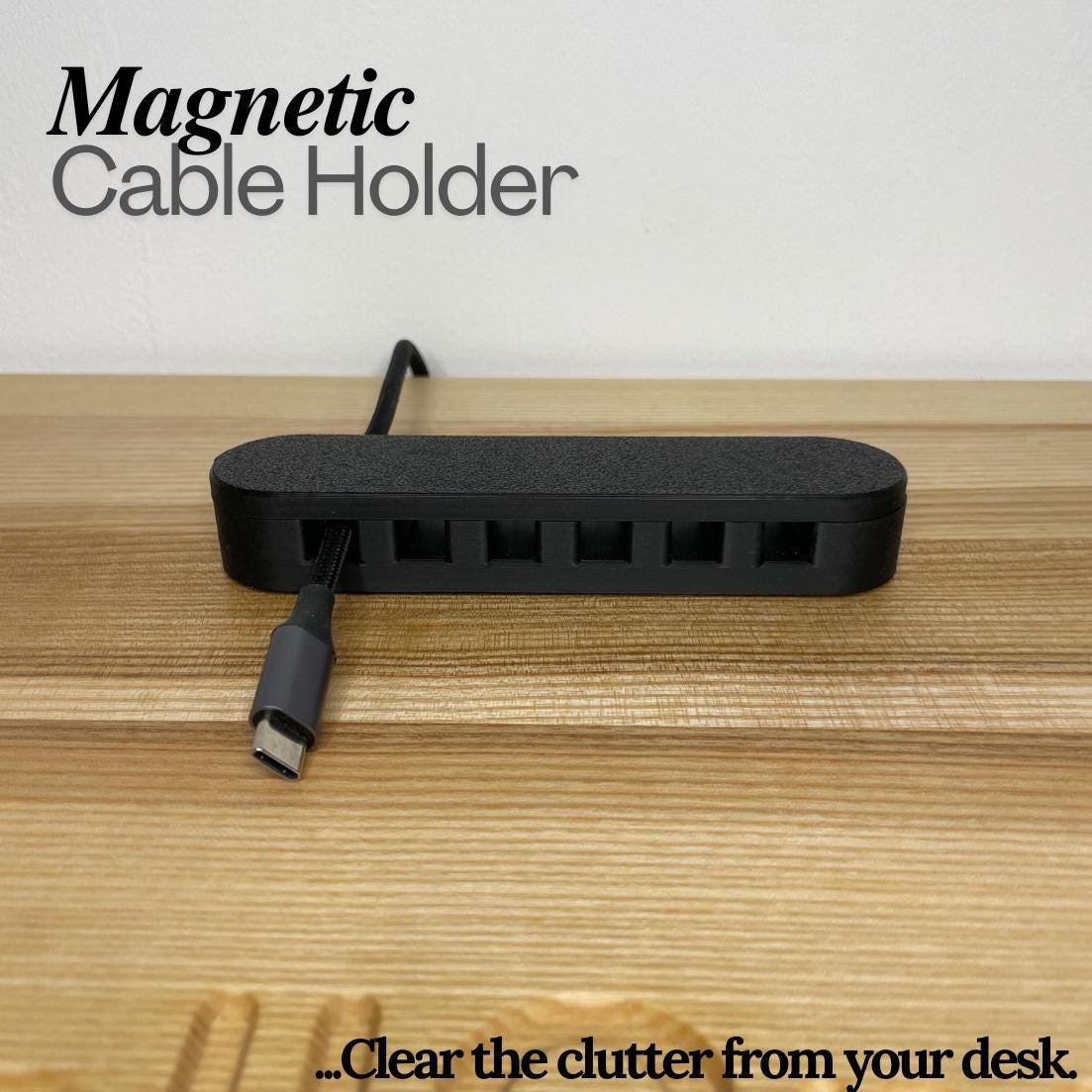 Magnetic Cable Holder, Cord Organizer, Desk Cable Keeper, Wire Management, Cord Holder - Image 1