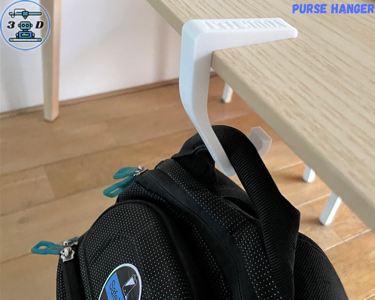 Minimalist 3D-Printed Bag Hanger – Customizable Purse Hook for Desk & Chair - Image 1