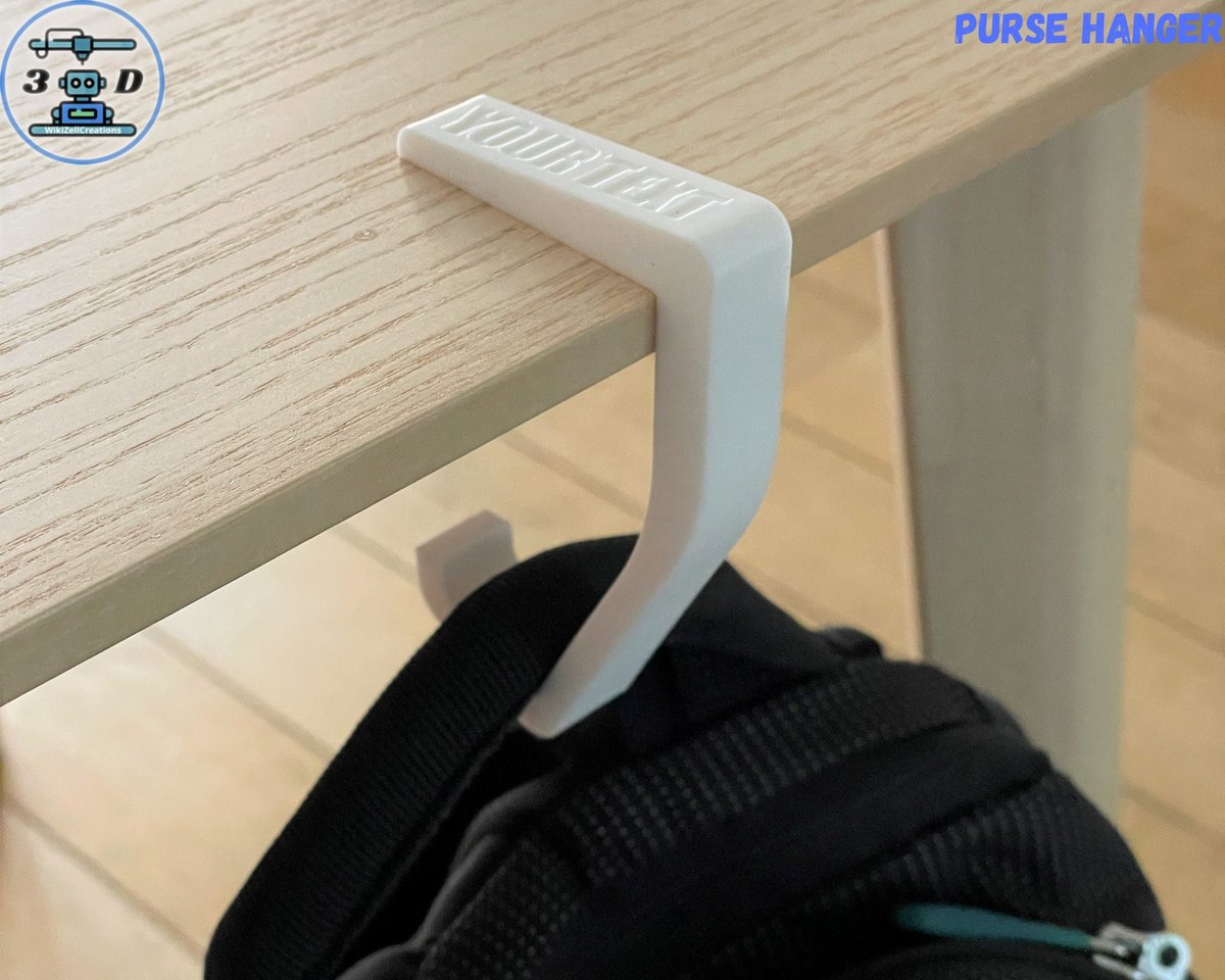 Minimalist 3D-Printed Bag Hanger – Customizable Purse Hook for Desk & Chair - Image 2