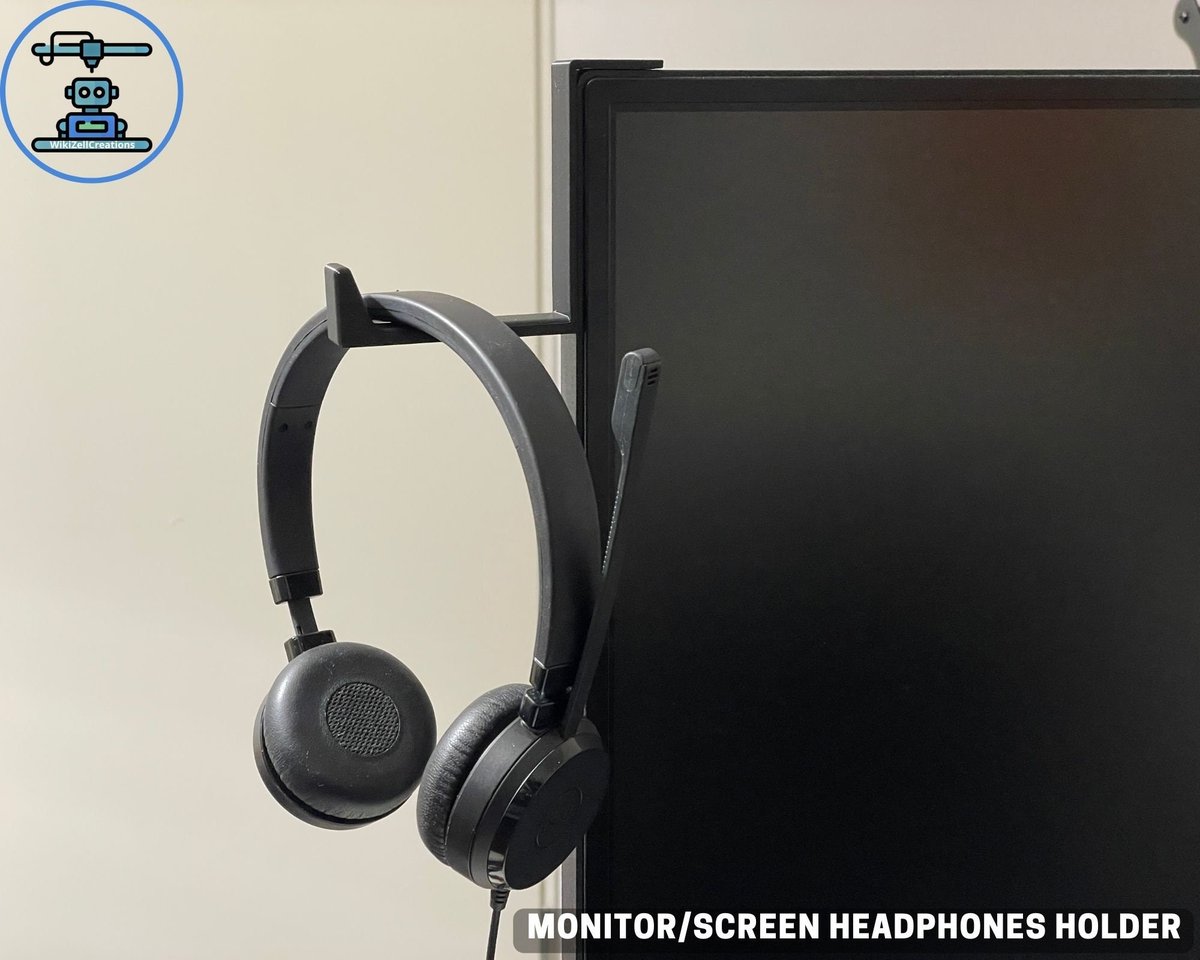 Minimalist 3D-Printed Headphone Holder for Monitor – Sleek & Functional Desk Accessory - Image 2
