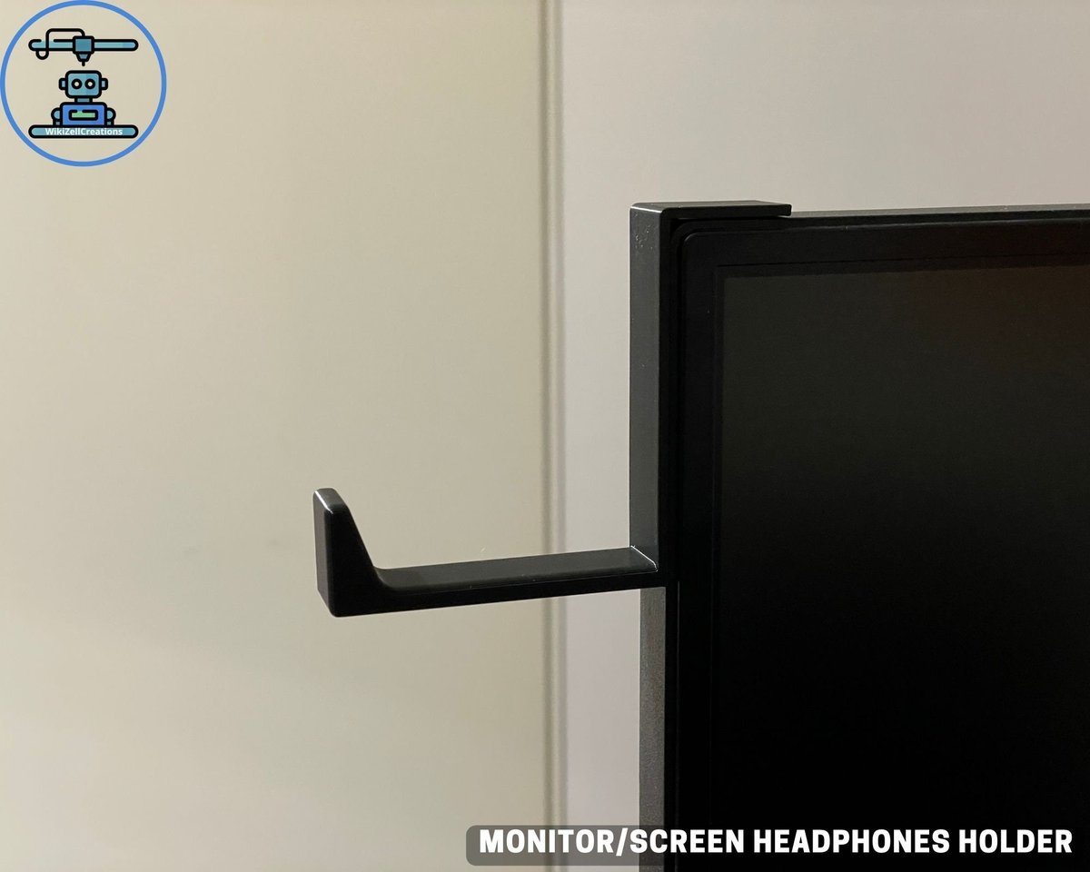 Minimalist 3D-Printed Headphone Holder for Monitor – Sleek & Functional Desk Accessory - Image 3