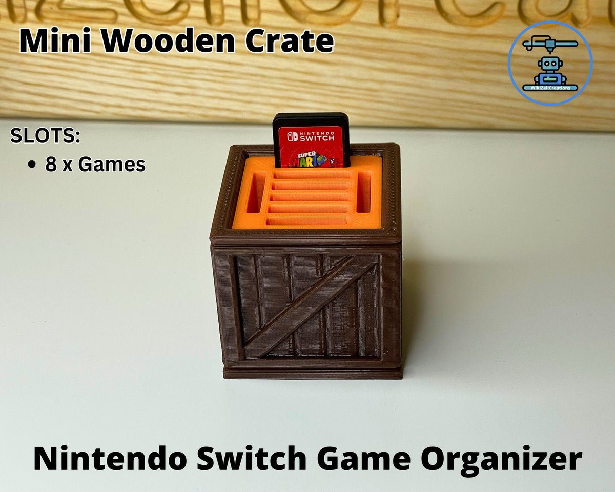 Nintendo Switch Game Holder Mini Wooden Crate / Mini Brands / Storage / Organizer / Desk Storage / Office / Office Gift / Nintendo Switch - Image 2
