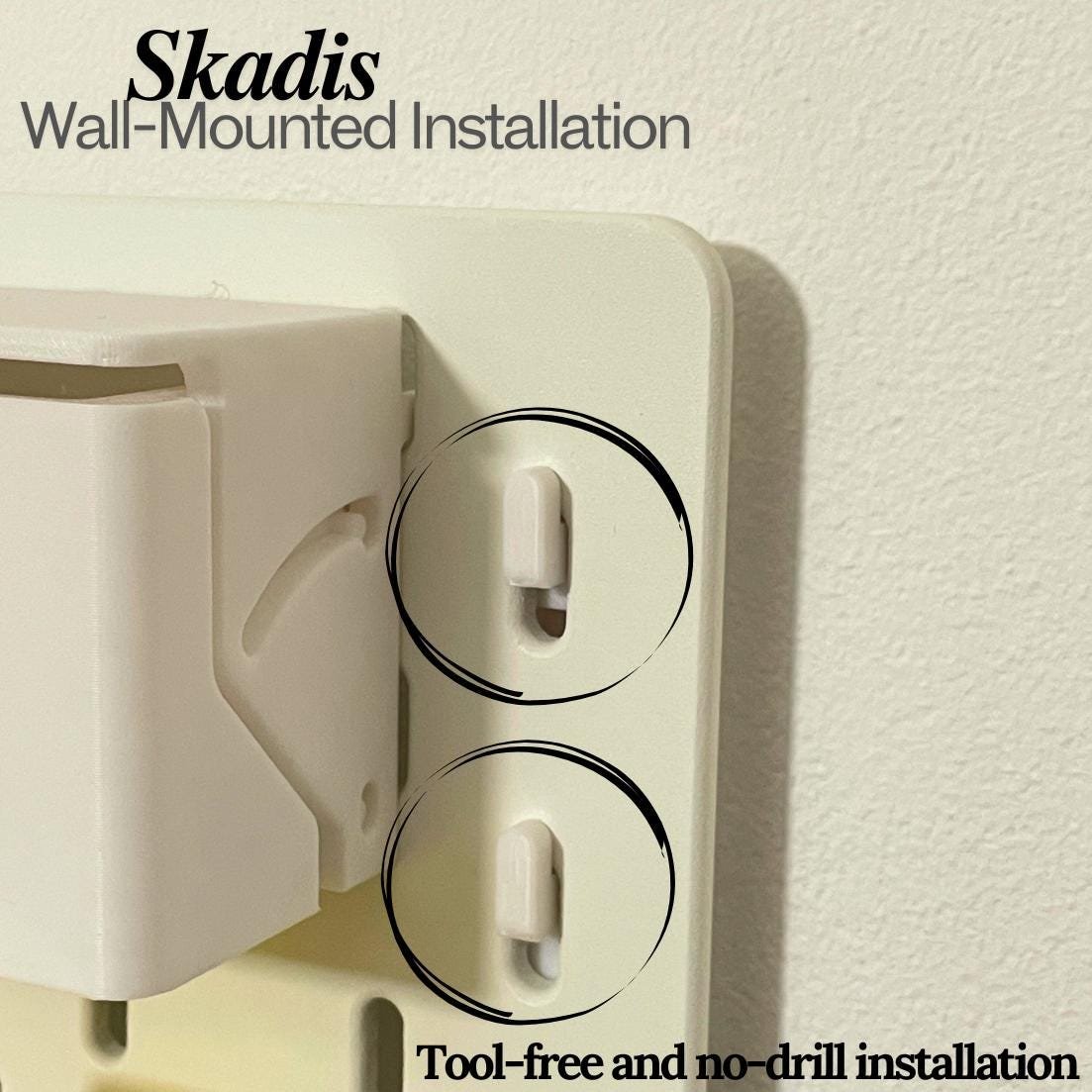 No-Drill IKEA Skådis Pegboard Wall Mount – 3D Printed Tesa Powerstrip Holder - Image 1