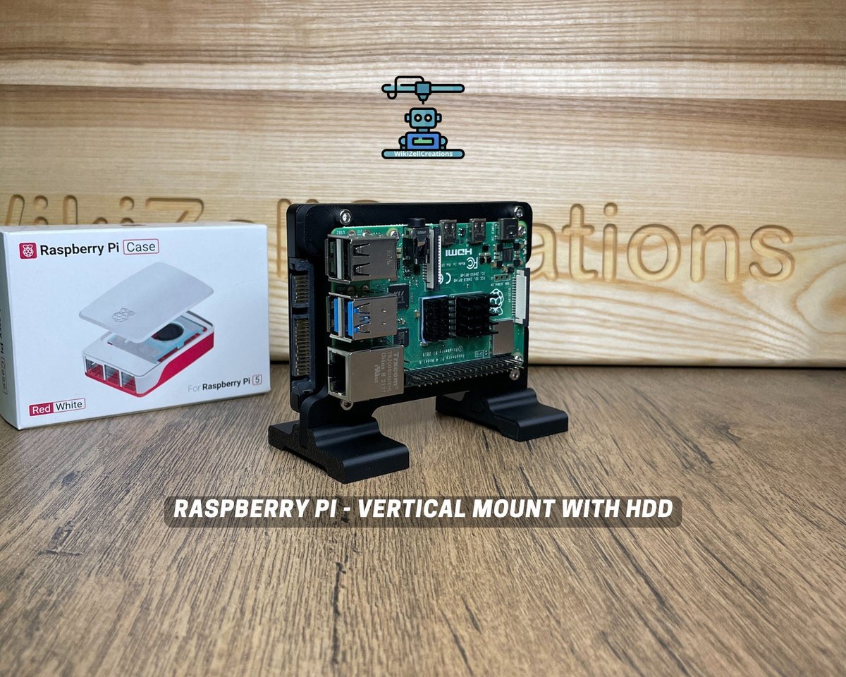 Raspberry Pi Vertical Mount with Integrated HDD Support - Image 2