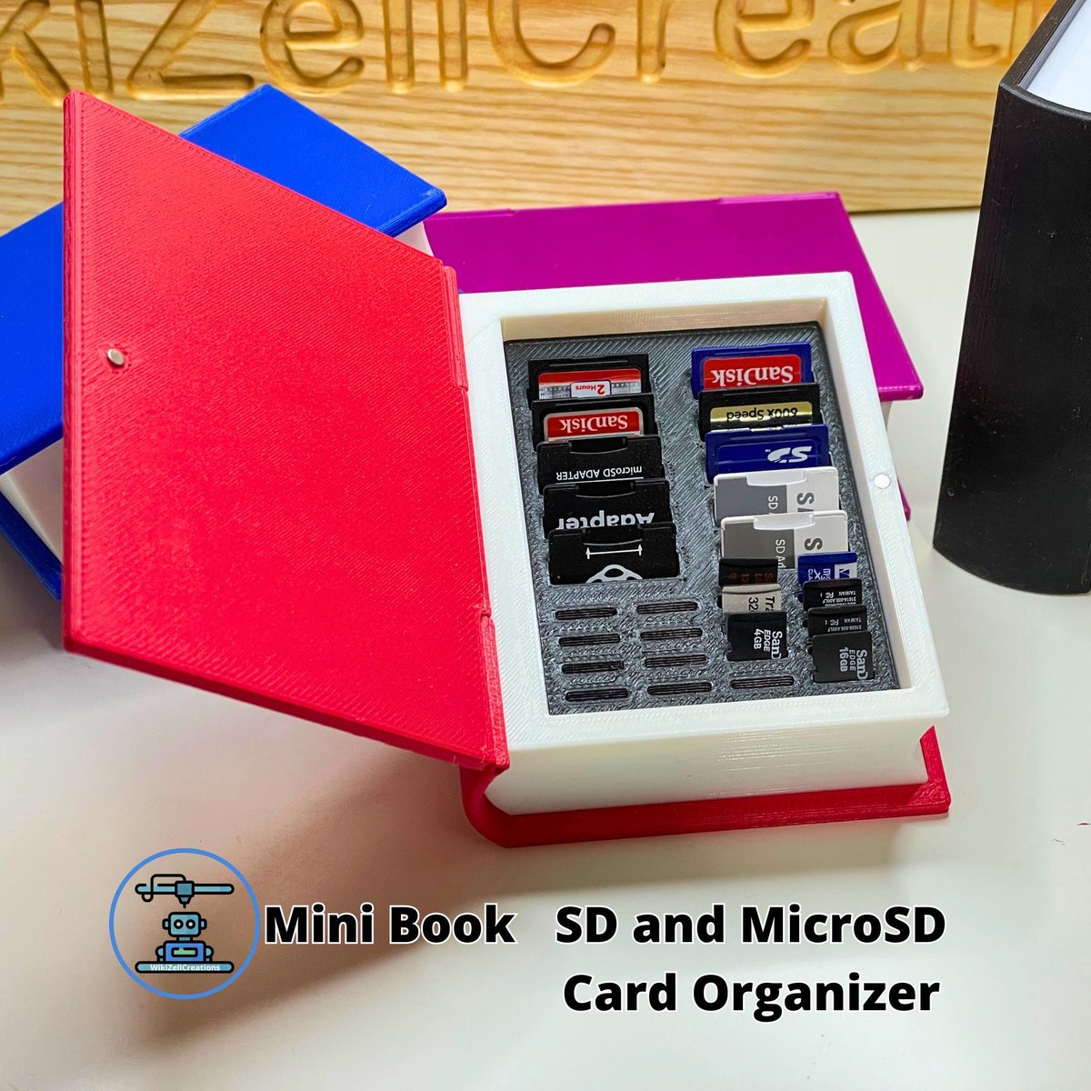 SD Card and Micro SD Card Holder Book Shaped / Mini Brands / Storage / Organizer / Desk Storage / Office / Office Gift - Image 2
