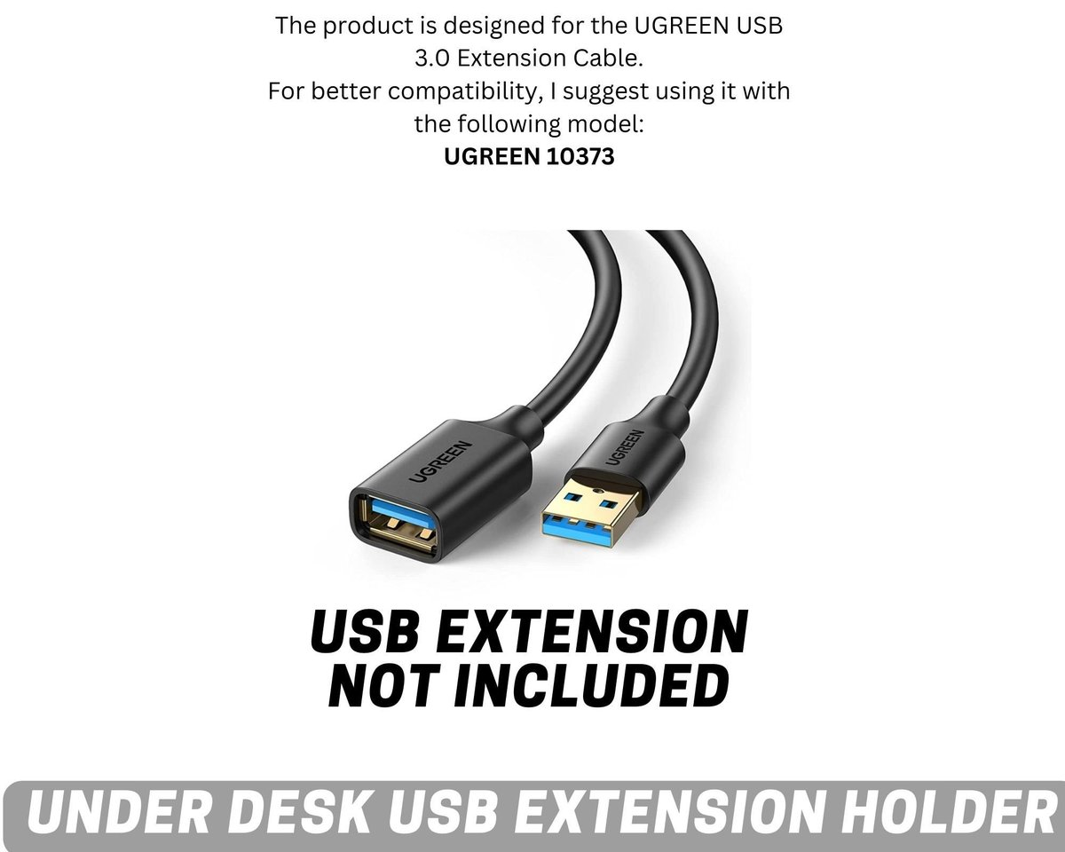 Under Desk USB extension Holder | USB desk organizer | UGREEN usb extension cable holder - Image 6